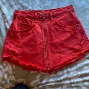 CARMAR denim skirt in red